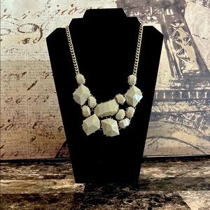 Elegant Gold and sage green color  Statement Necklace EUC